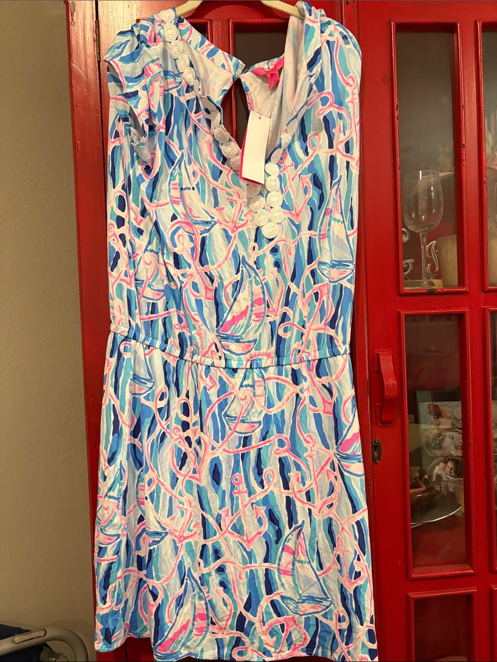 Lilly Pulitzer Blue, Pink & White Sleeveless Nauti Romper